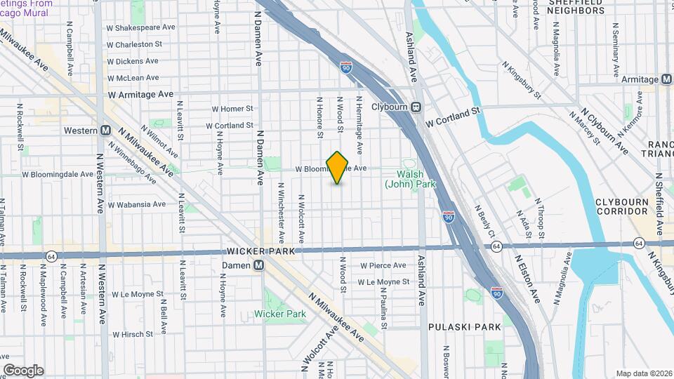 1728 N Wood St Map and Location Details