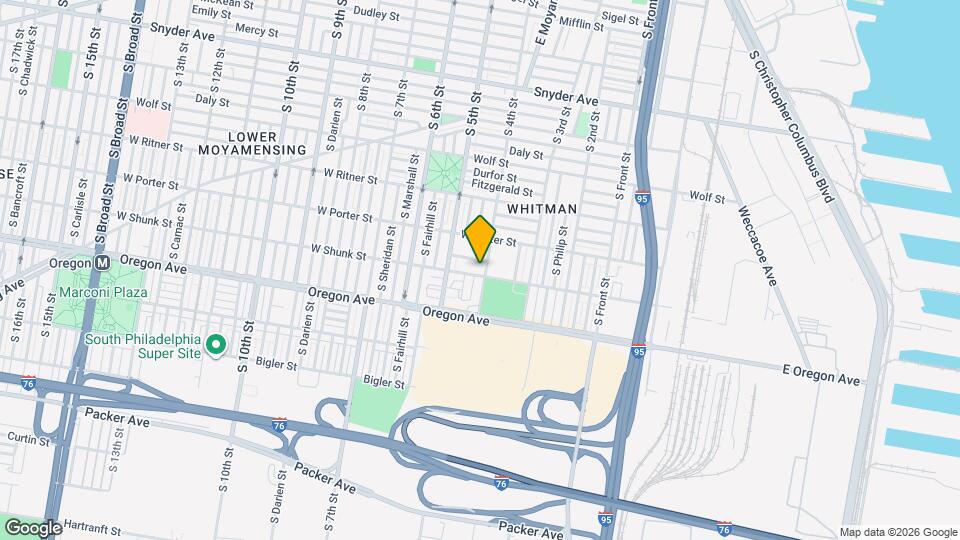 411 W Shunk St Map and Location Details