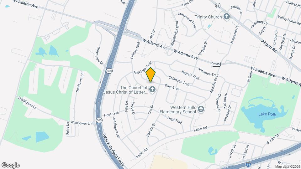 5118 Leaning Tree Map and Location Details