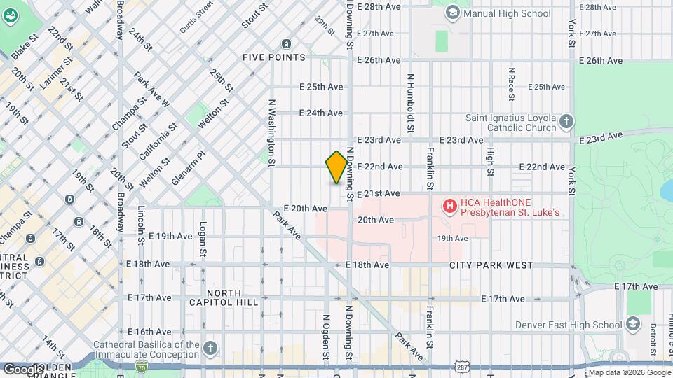 2044 N Ogden St Map and Location Details