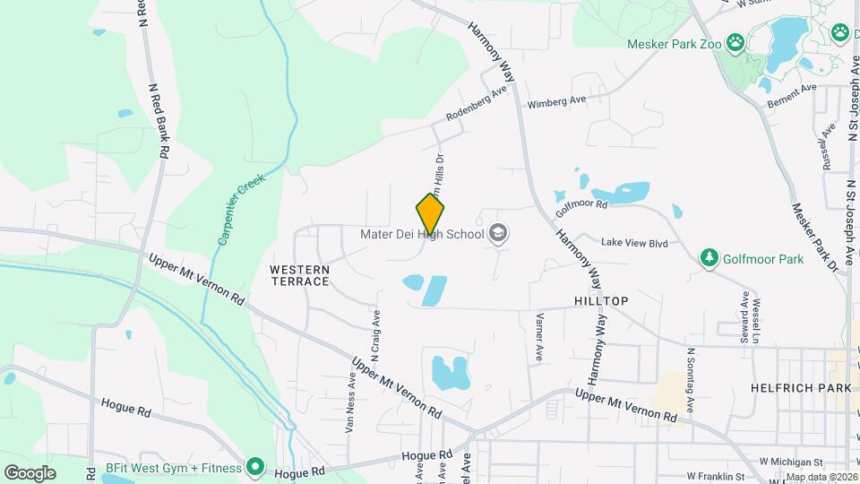 1225 Western Hills Dr Map and Location Details