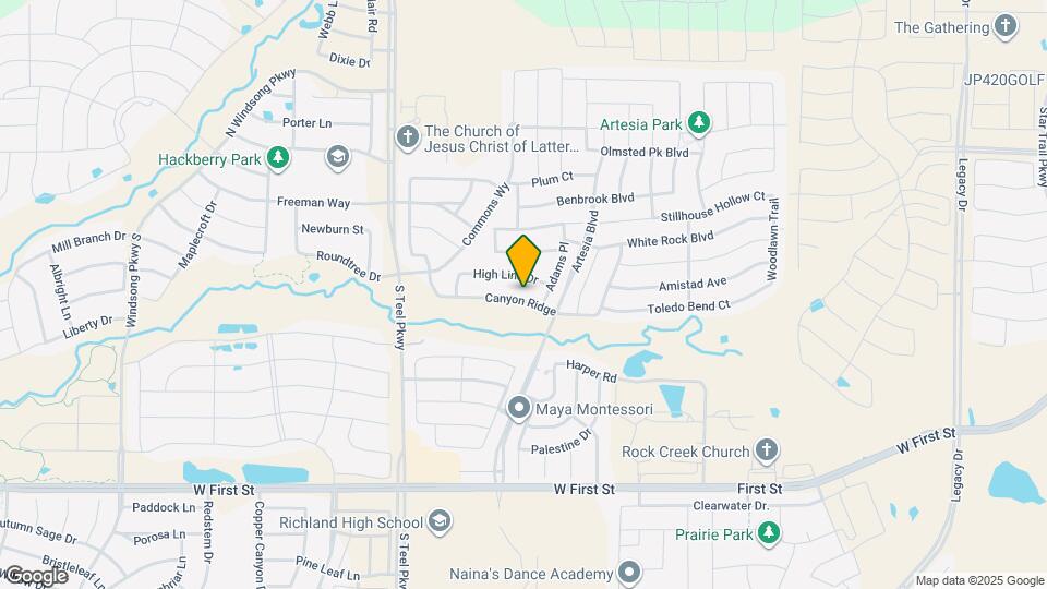 16005 Canyon Ridge Map and Location Details