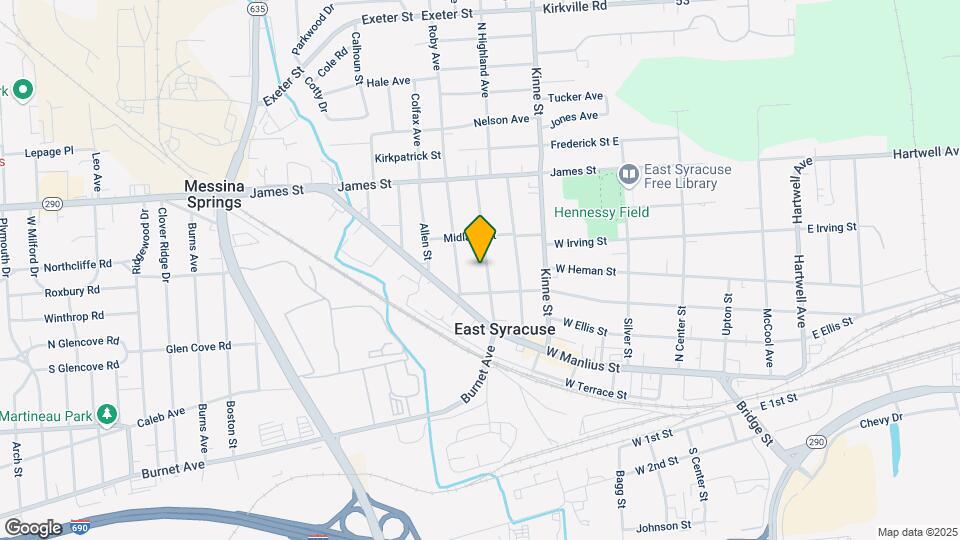 307 Highland Ave Map and Location Details