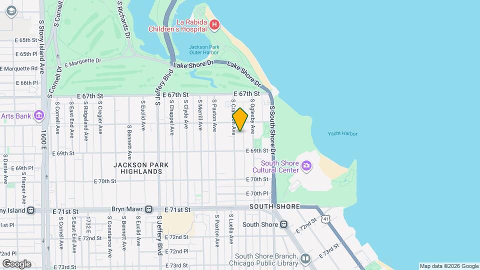 6825 S Crandon Ave, Unit Unit 3 Map and Location Details