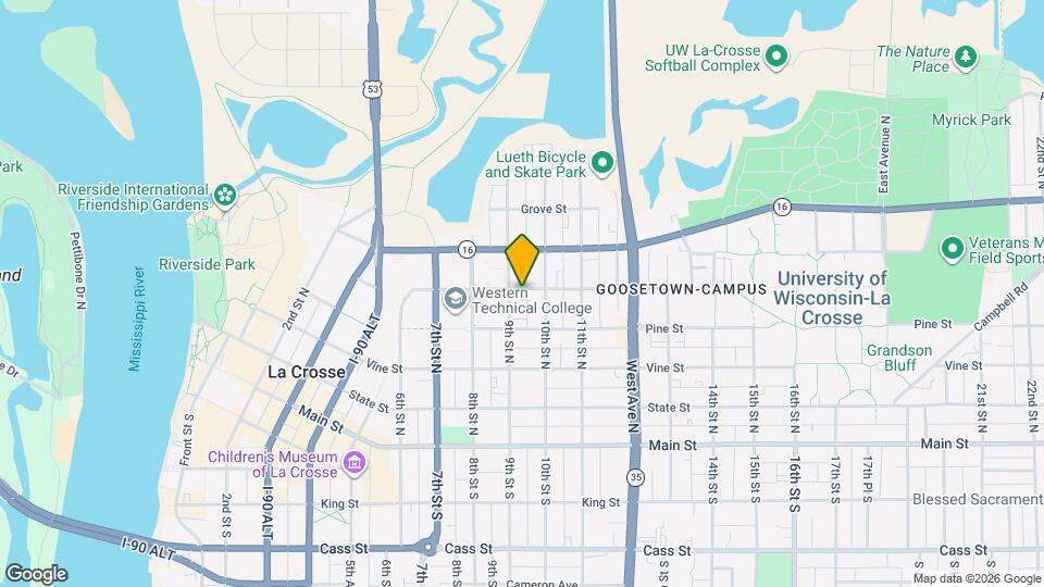 912 Badger St, Unit 2 Bed 1 Bath Near UWL for Rent Map and Location Details