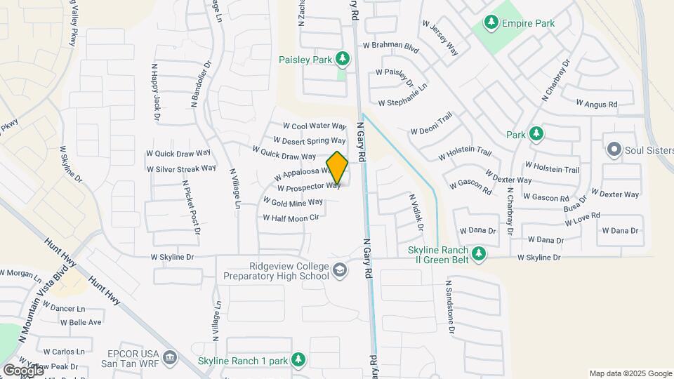 1627 W Prospector Way Mapa y Detalles de la Ubicación