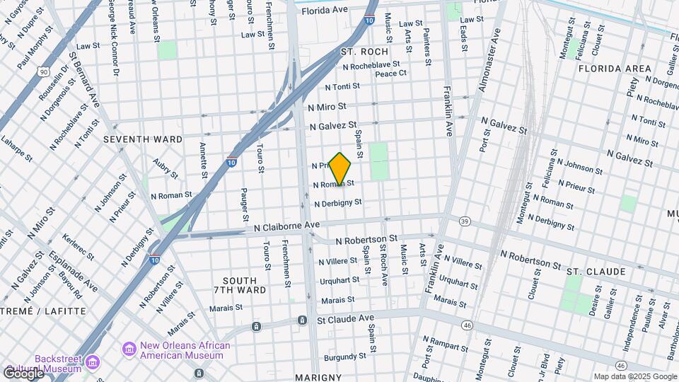 1726 Mandeville St Map and Location Details