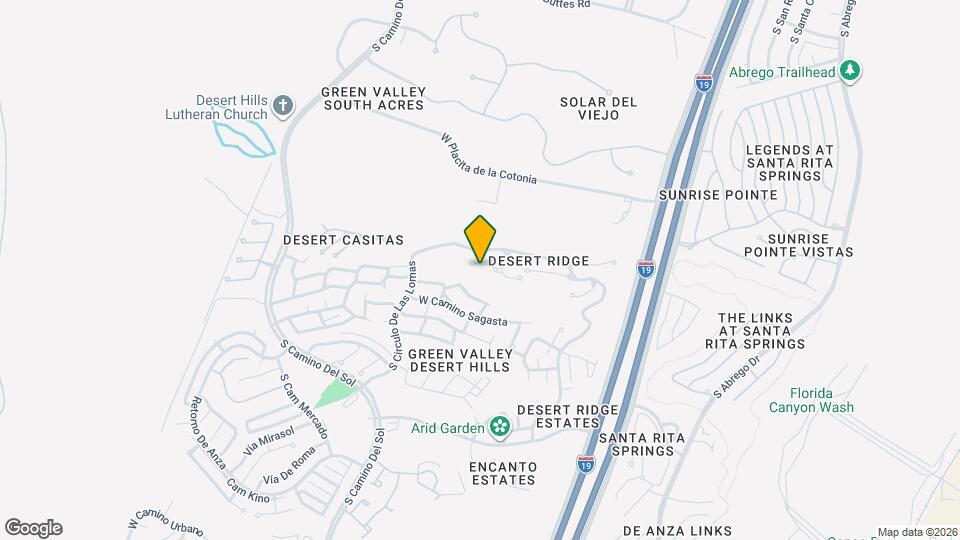1021 W Desert Canyon Pl Map and Location Details