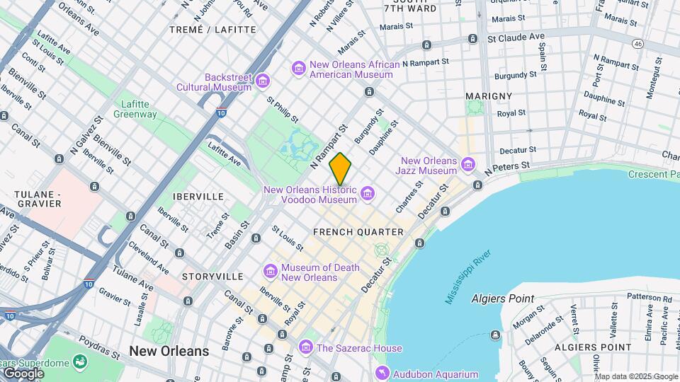821 Dauphine St Map and Location Details