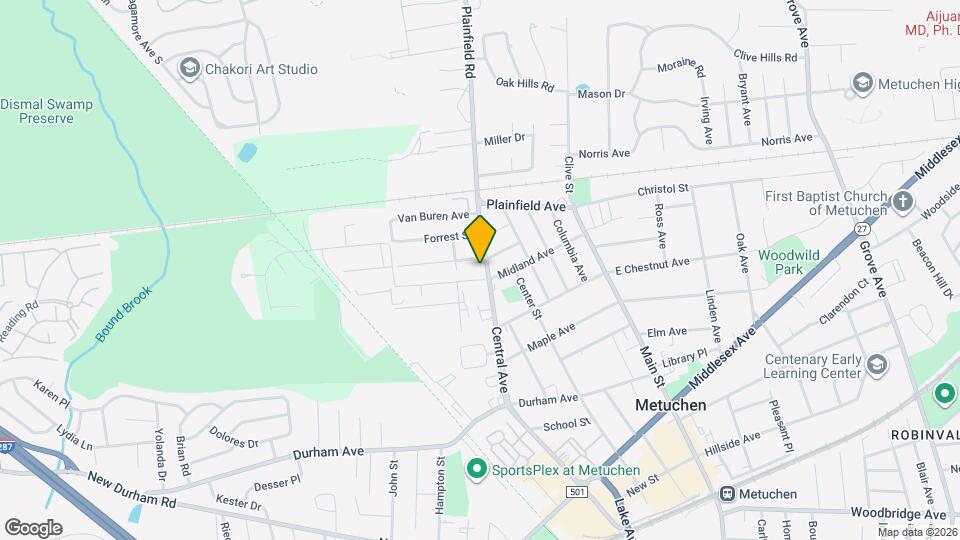 301 Central Ave Map and Location Details