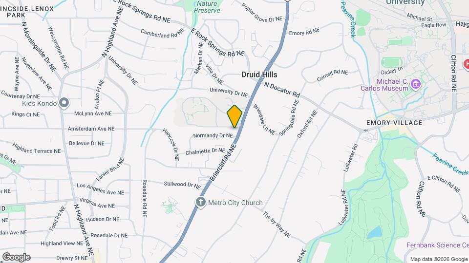1188 Briarcliff Rd NE, Unit EmoryCondo3 Mapa y Detalles de la Ubicación