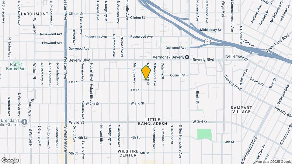 127 N Edgemont St Map and Location Details