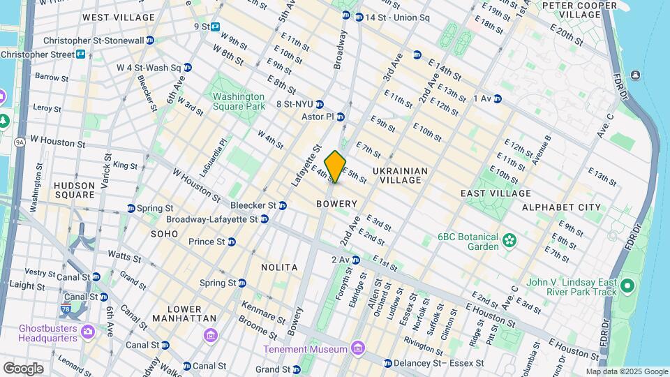 355 Bowery Map and Location Details