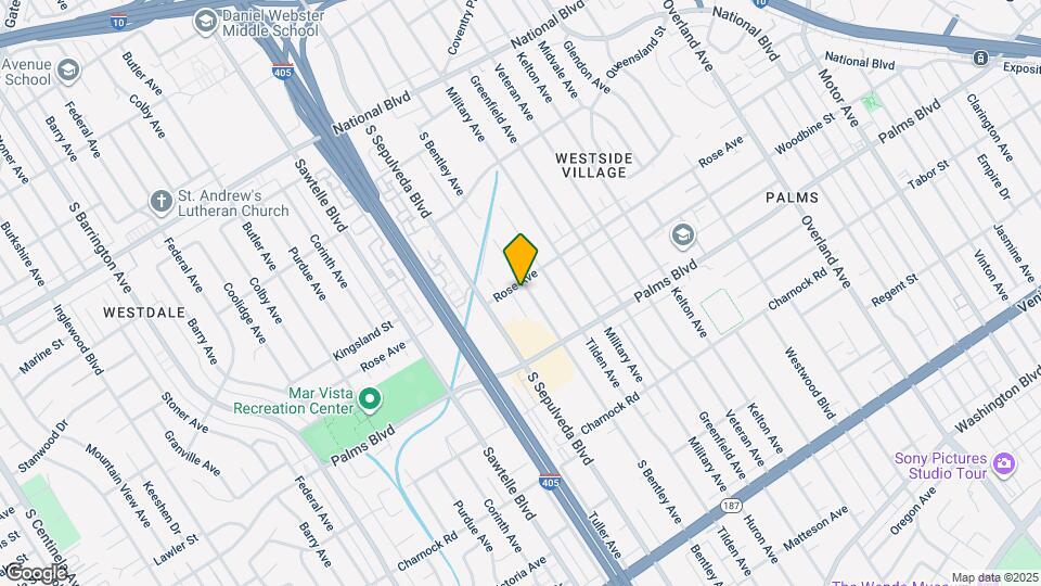 3401 S Bentley Ave Map and Location Details