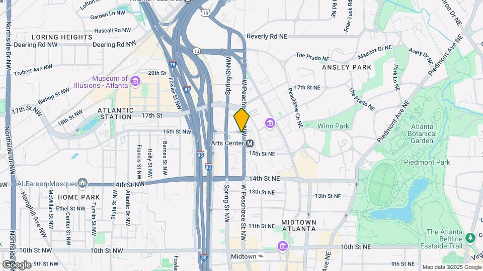 1280 W Peachtree St NW Map and Location Details