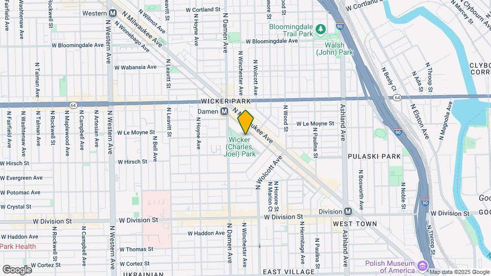 1449 N Wicker Park Ave Map and Location Details