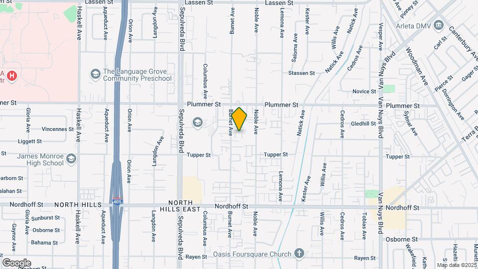9354 Burnet Ave Map and Location Details