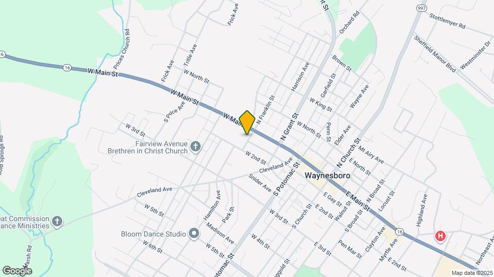 14 S Franklin St Map and Location Details