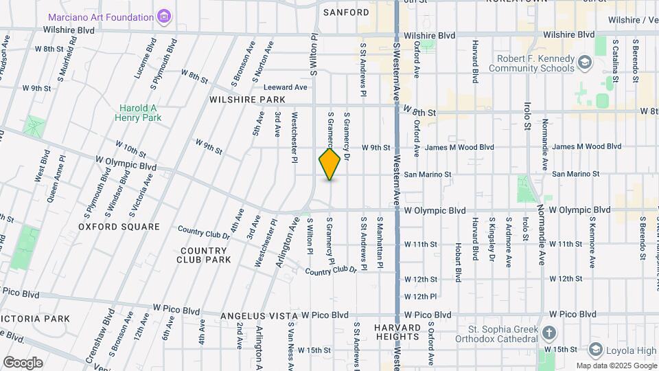 957 S Gramercy Pl Map and Location Details