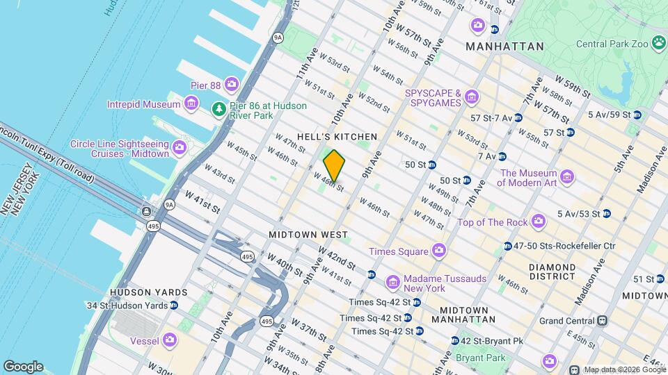 420 W 46th St Map and Location Details