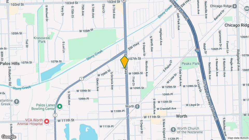 10748 S Harlem Ave Mapa y Detalles de la Ubicación