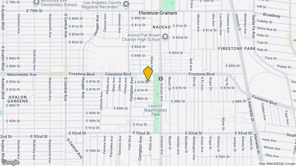 1624 E 87th St, Unit Back House Mapa y Detalles de la Ubicación