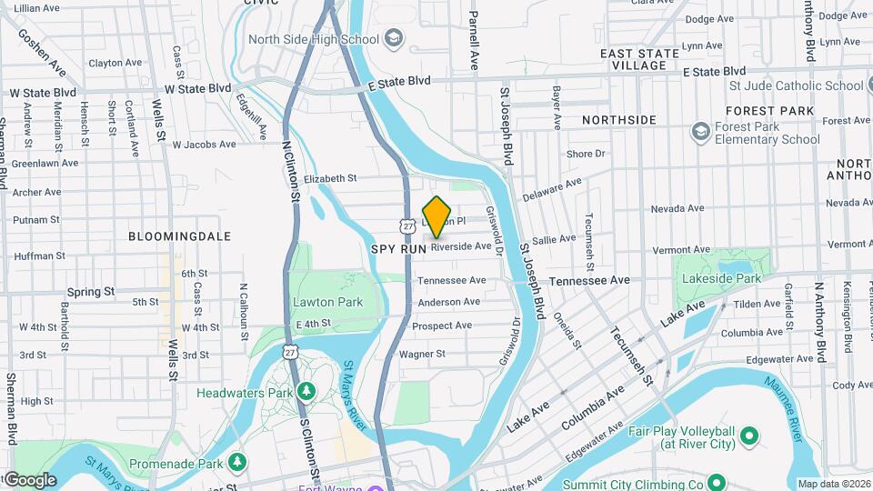 607 Riverside Ave Map and Location Details