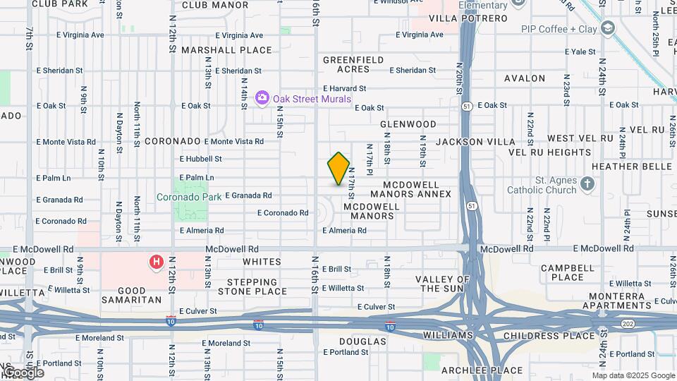 1628 E Granada Rd Map and Location Details
