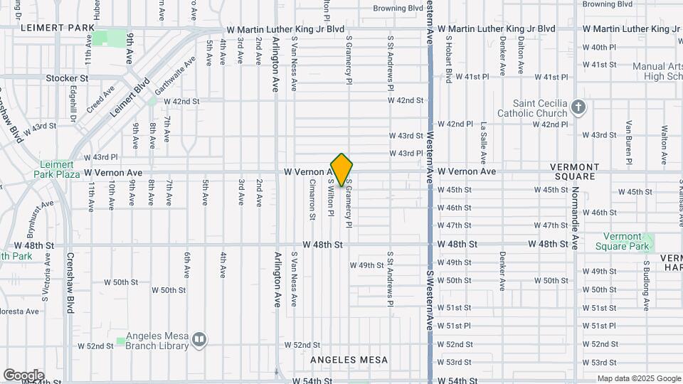 4501 1/2 S Gramercy Pl Map and Location Details