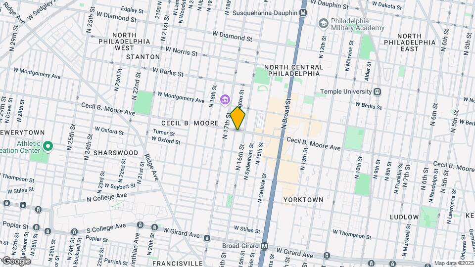 1614 Cecil B Moore Ave Mapa y Detalles de la Ubicación