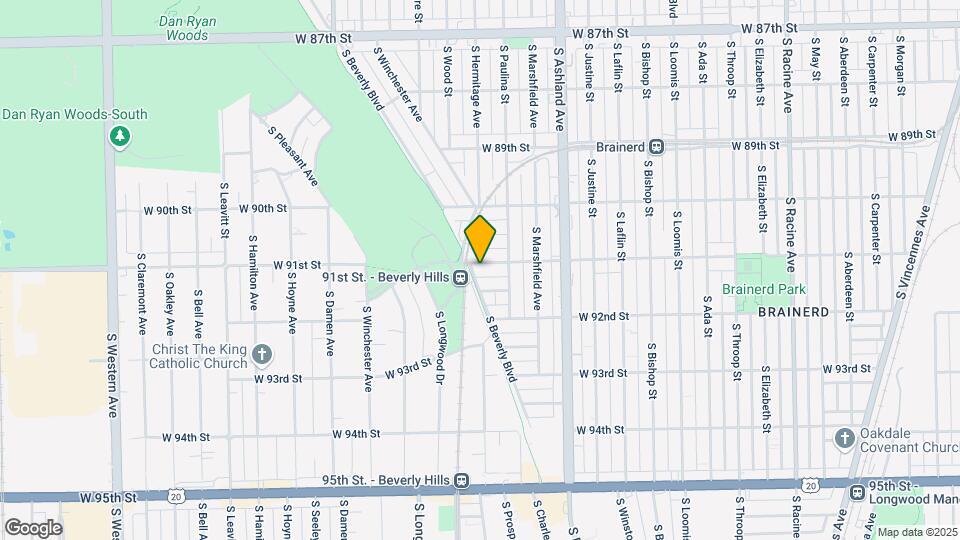 9101-9109 S Beverly Ave Map and Location Details