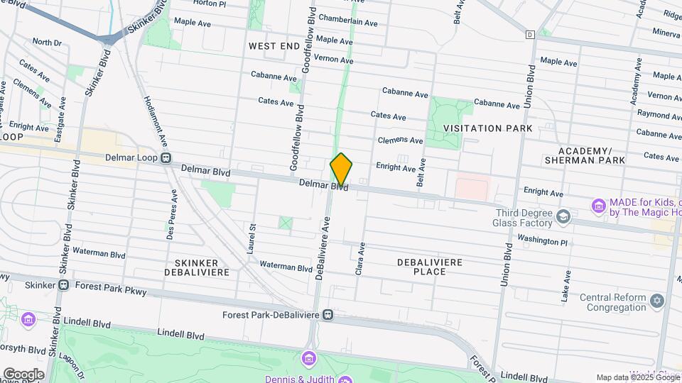 5654 Delmar Blvd Map and Location Details