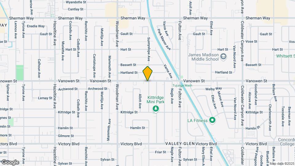13502 Vanowen St Map and Location Details