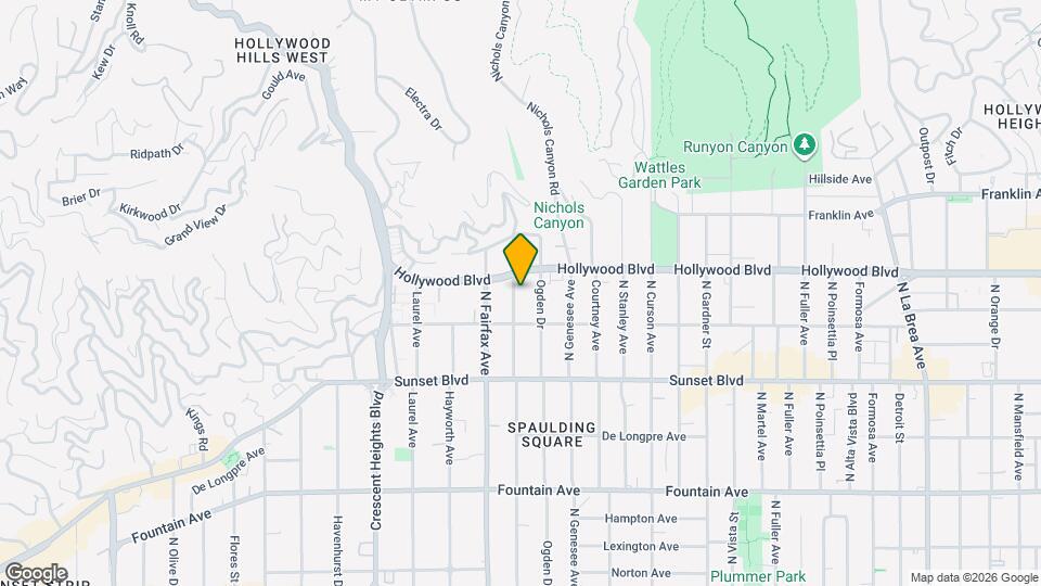 1632 N Orange Grove Ave Map and Location Details