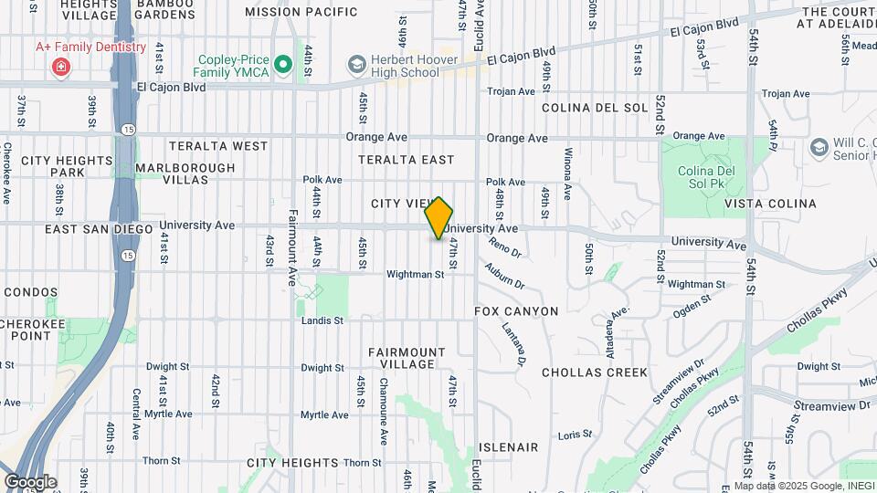 3855 Menlo Ave Mapa y Detalles de la Ubicación