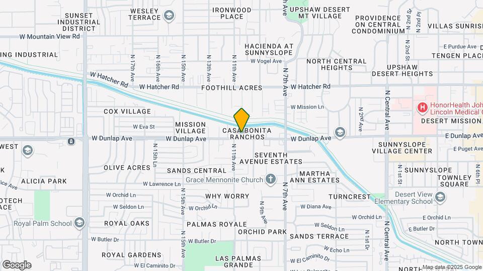 1021 W Mission Ln Map and Location Details