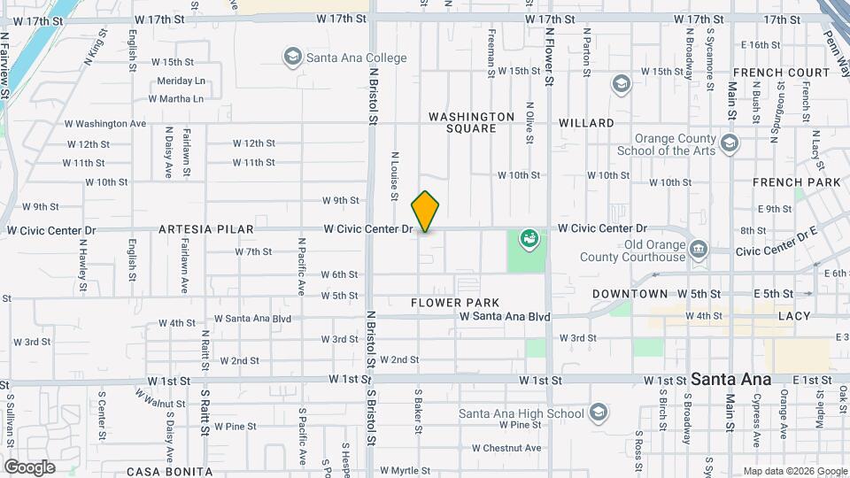 707 N Baker St Mapa y Detalles de la Ubicación