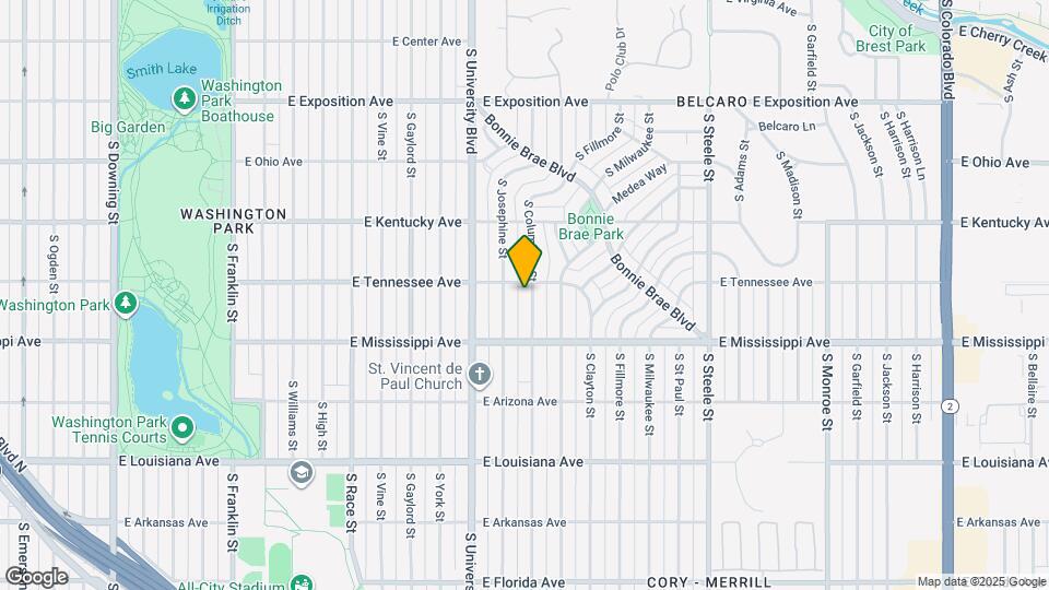 1021 S Columbine St Map and Location Details