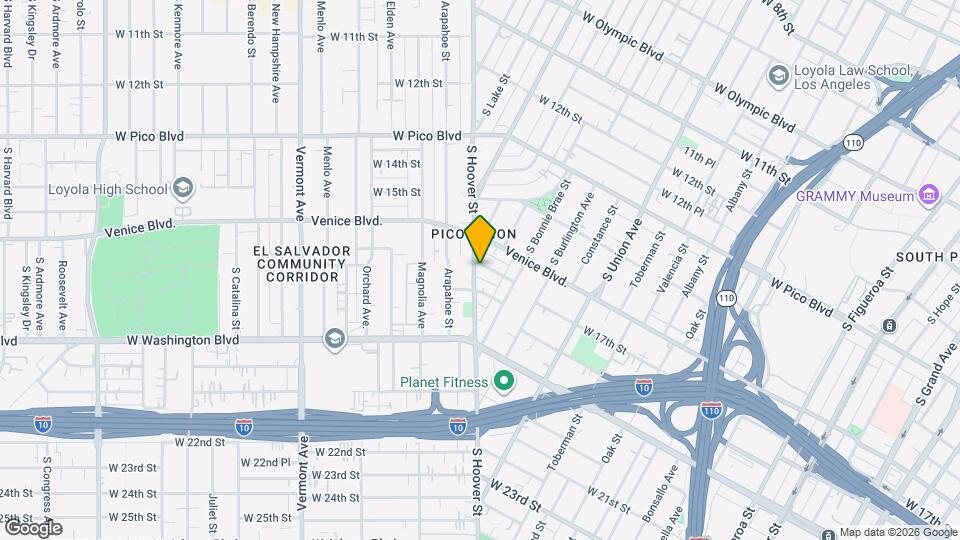 1702 S Hoover St, Unit 201 Mapa y Detalles de la Ubicación