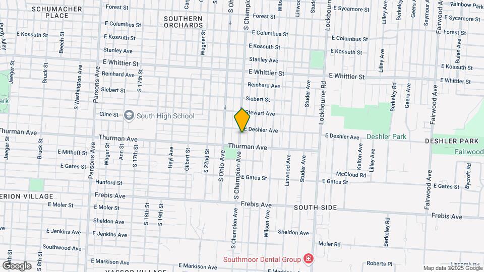 1260 S Champion Ave Map and Location Details