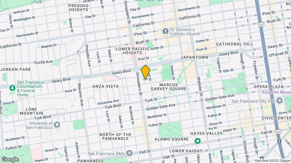 1940-1950 Ellis St Mapa y Detalles de la Ubicación