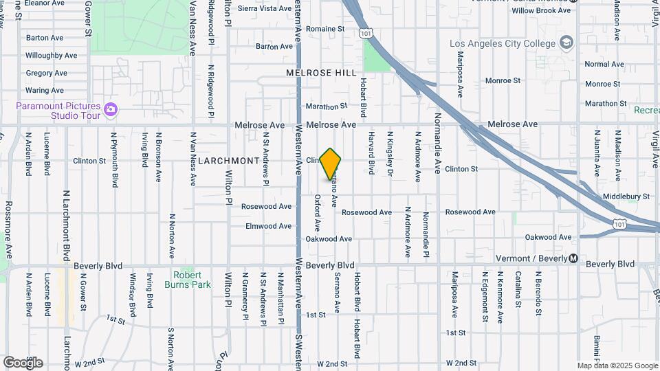 517 N Serrano Ave Map and Location Details
