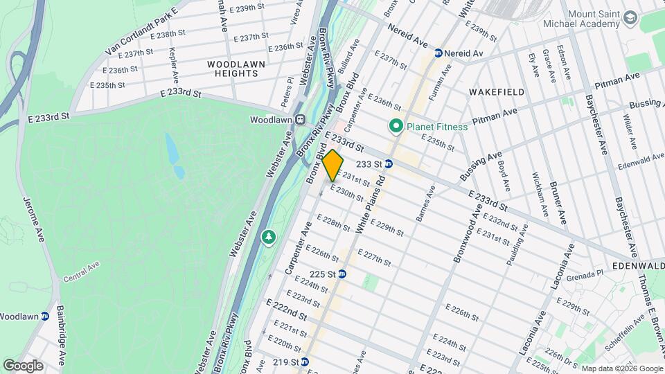 626 E 230th St Map and Location Details