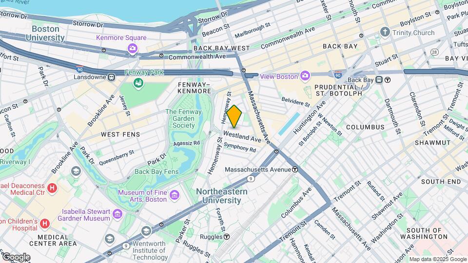 73 Westland Ave, Unit 820 Map and Location Details