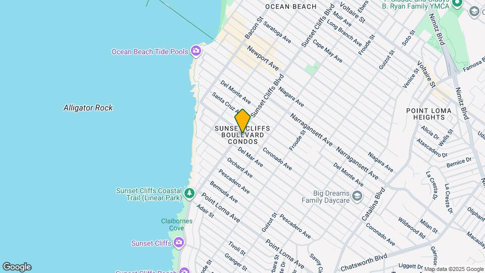 1641 Sunset Cliffs Blvd Mapa y Detalles de la Ubicación