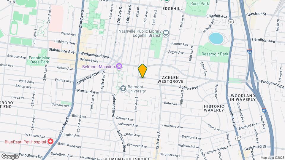 1415 Acklen Ave Map and Location Details