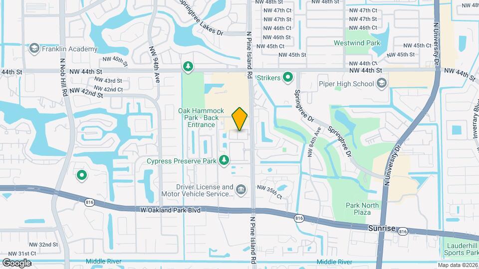 4041 N Pine Island Rd Map and Location Details