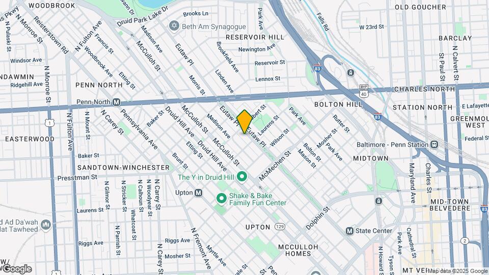 1806 Eutaw Pl Map and Location Details
