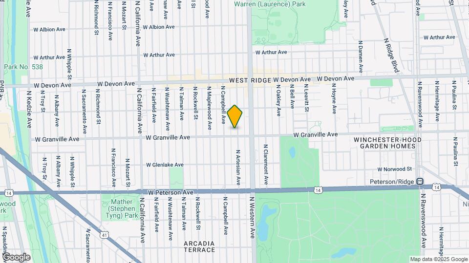 6208 N Artesian Ave, Unit 2 Map and Location Details