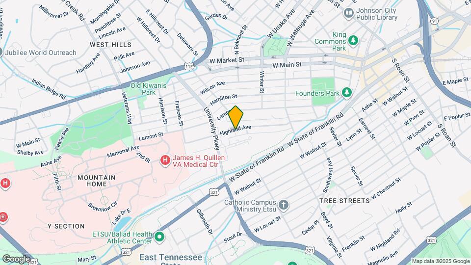 411 Highland Ave Mapa y Detalles de la Ubicación
